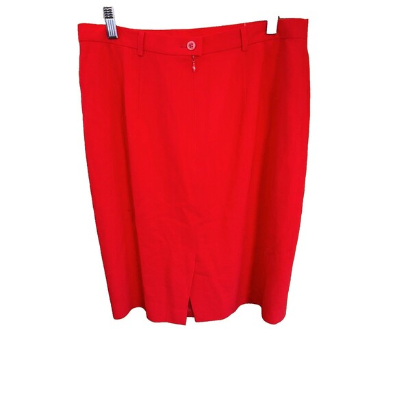 Escada Two Piece Skirt Suit Set Short Sleeve Blazer Women 40 42 M Red Wool Zip - Picture 11 of 16